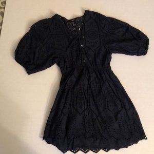 Navy Blue eyelet dress